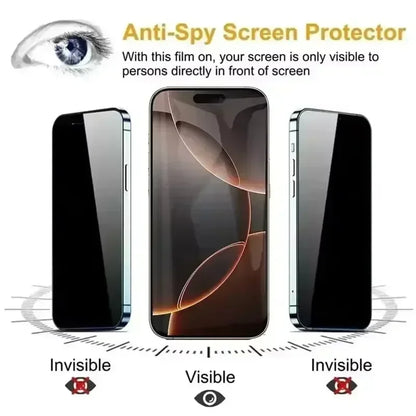 Protector de pantalla de privacidad para IPhone 16 14 11 12 13 15 Pro Max 7 8 Plus Mini X XR XS, vidrio antiespía, instalación sin polvo, 3 uds.
