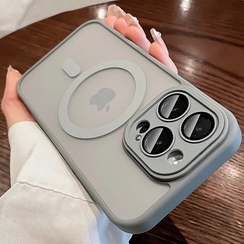Funda para iPhone 16 15 14 13 12 11 Pro Max 16 Plus transparente para protección de lente magnética Magsafe cubierta esmerilada mate