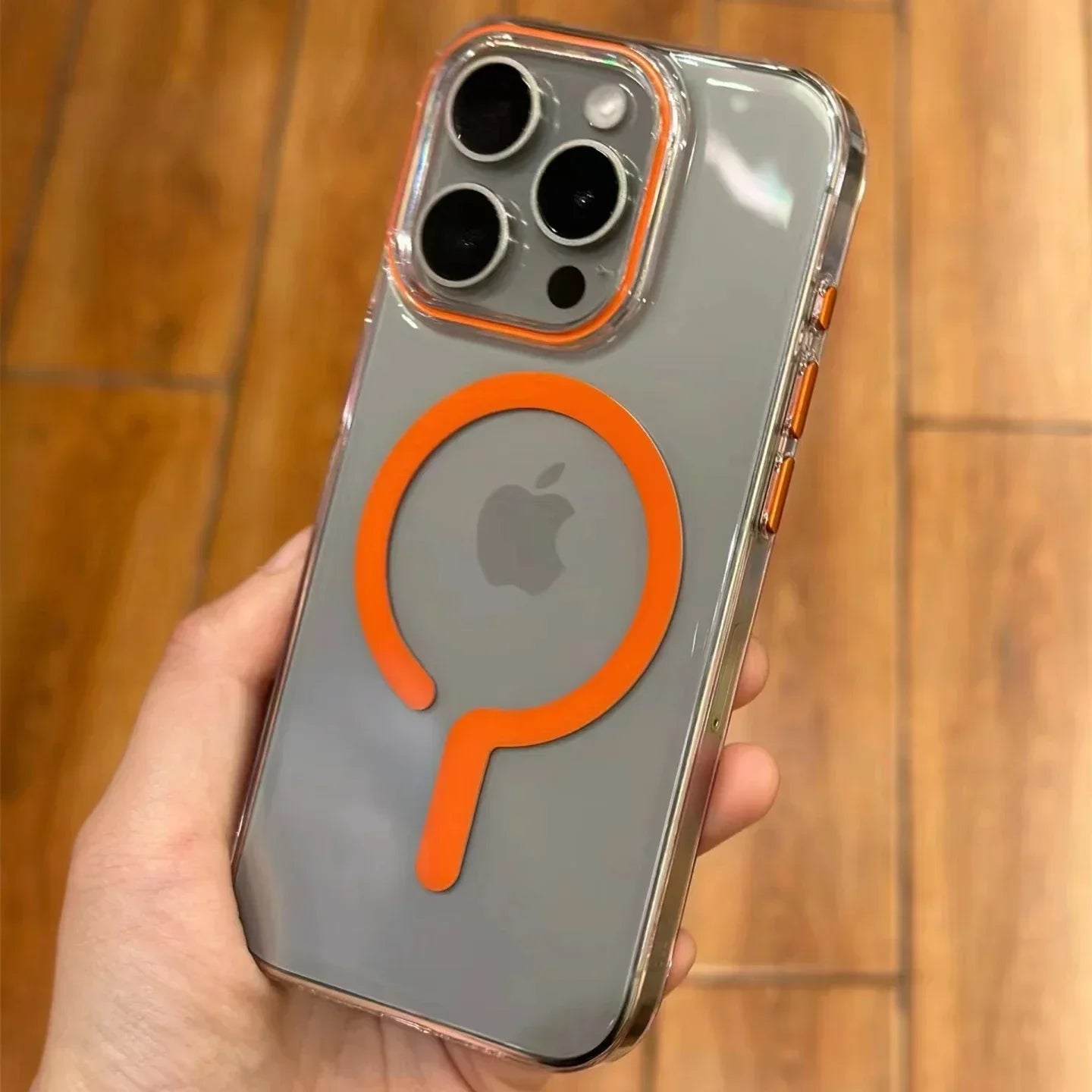 Para teléfono 16Pro Max titanio gris botón de metal fuerte magsafe caja de teléfono de carga para iPhone 16 15 14 13 12 Pro Max sho magnético