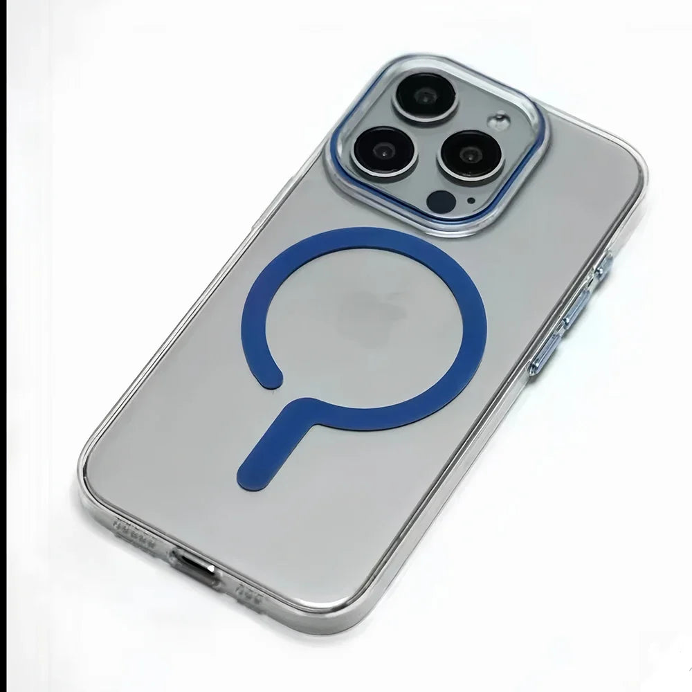 Para teléfono 16Pro Max titanio gris botón de metal fuerte magsafe caja de teléfono de carga para iPhone 16 15 14 13 12 Pro Max sho magnético