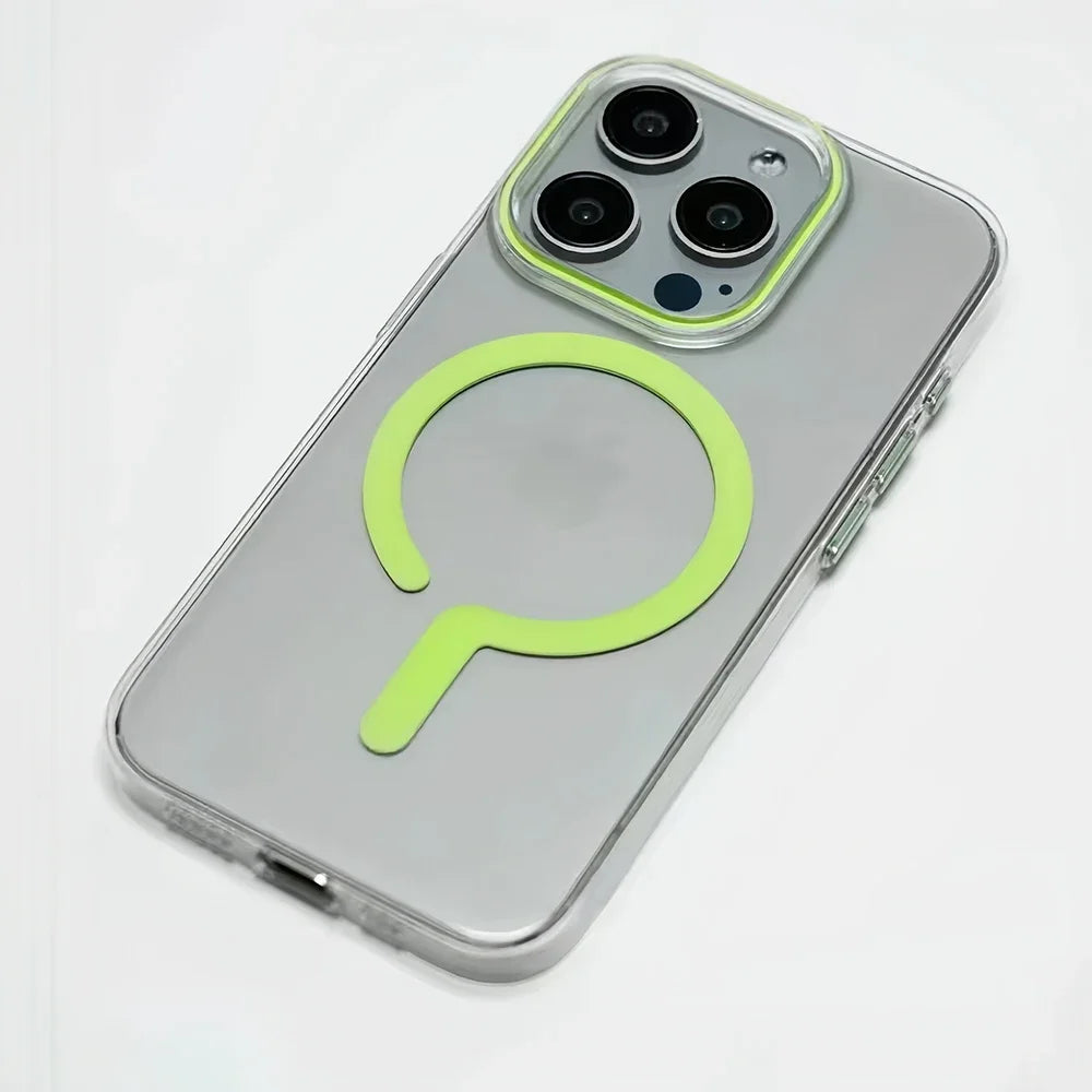 Para teléfono 16Pro Max titanio gris botón de metal fuerte magsafe caja de teléfono de carga para iPhone 16 15 14 13 12 Pro Max sho magnético