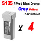 Batería Original para Dron S135, 7,4 V, 3000mAh, 30min de duración de la batería para S135 PRO Dron S135 ProMAX, piezas de accesorios