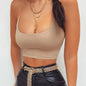 Camisola sin mangas de verano para mujer, corpiño de algodón sin mangas, sujetador Bandeau sin relleno, chaleco, Top corto, camisetas sin costuras