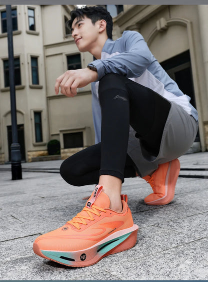 Zapatillas para correr para hombre, placa de carbono, especialidad, deportes de maratón, transpirables, ligeras, cómodas, antideslizantes, zapatillas de ocio