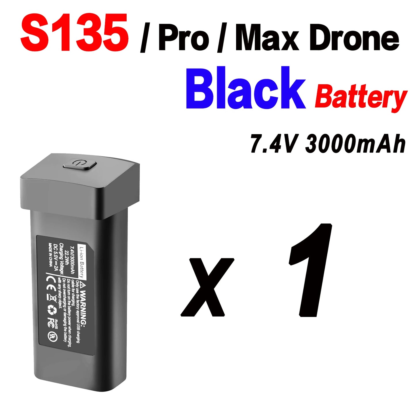 Batería Original para Dron S135, 7,4 V, 3000mAh, 30min de duración de la batería para S135 PRO Dron S135 ProMAX, piezas de accesorios