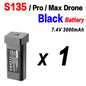 Batería Original para Dron S135, 7,4 V, 3000mAh, 30min de duración de la batería para S135 PRO Dron S135 ProMAX, piezas de accesorios