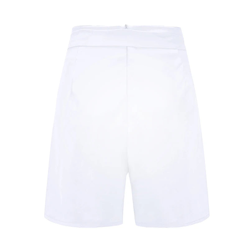 Y2K Pantalones cortos con botones lisos en la parte delantera, pantalones cortos de cintura alta para playa y verano, ropa para mujer