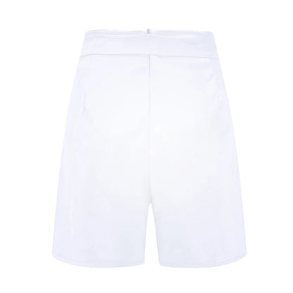 Y2K Pantalones cortos con botones lisos en la parte delantera, pantalones cortos de cintura alta para playa y verano, ropa para mujer