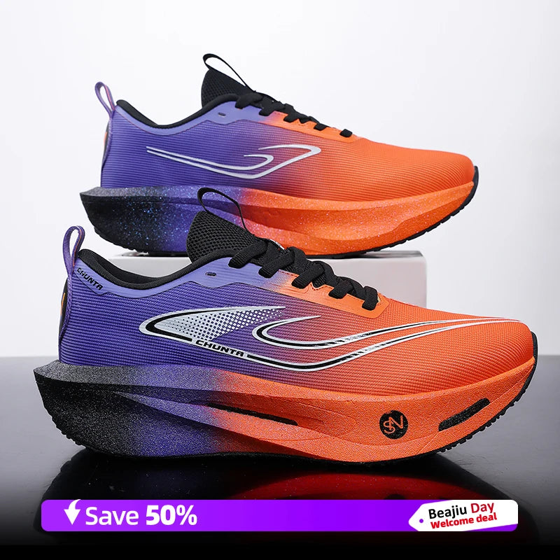 Zapatillas para correr para hombre, placa de carbono, especialidad, deportes de maratón, transpirables, ligeras, cómodas, antideslizantes, zapatillas de ocio