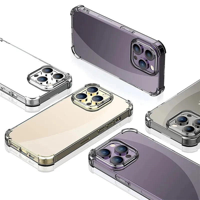 Funda transparente de lujo a prueba de golpes para iPhone 15, 14, 13, 12, 11 Pro Max, funda para teléfono en iPhone 13, 12, 14, 15 Plus, funda trasera transparente
