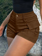 Pantalones cortos informales para mujer, ropa de calle con botones de cintura alta, pantalones cortos Cargo con bolsillo Y2K, primavera 2025