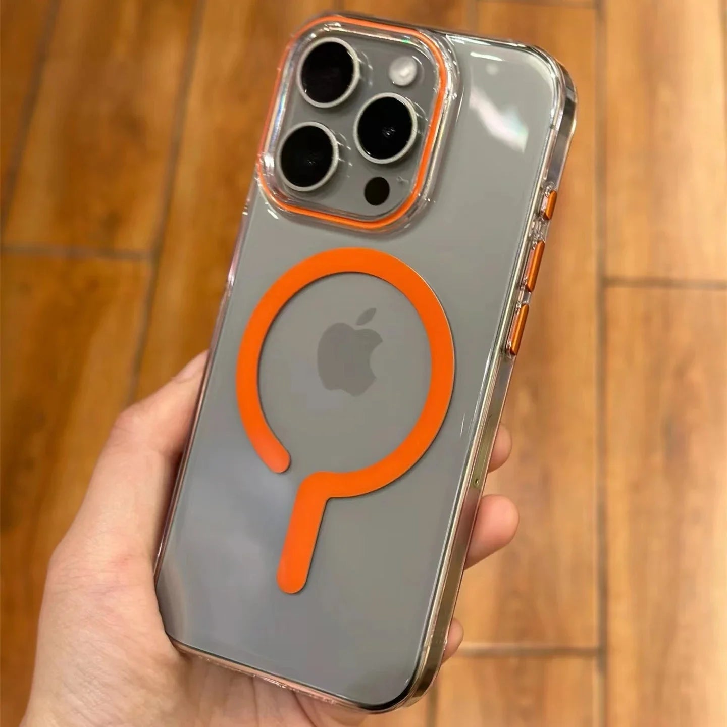 Para teléfono 16Pro Max titanio gris botón de metal fuerte magsafe caja de teléfono de carga para iPhone 16 15 14 13 12 Pro Max sho magnético