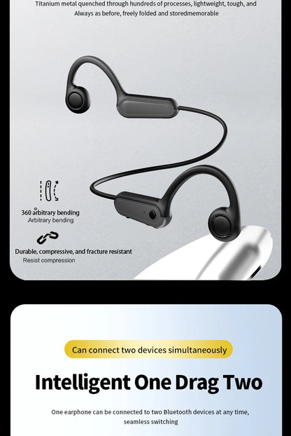 Xiaomi Mijia-Auriculares deportivos de conducción ósea Real, cascos inalámbricos compatibles con Bluetooth, manos libres con micrófono para correr
