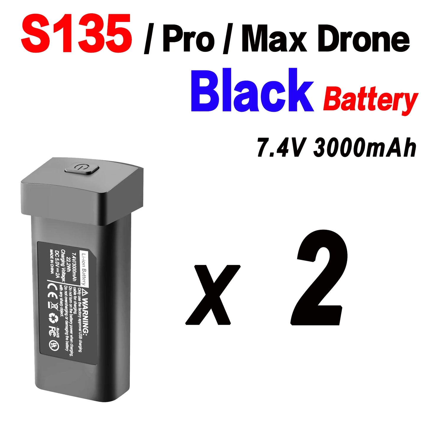 Batería Original para Dron S135, 7,4 V, 3000mAh, 30min de duración de la batería para S135 PRO Dron S135 ProMAX, piezas de accesorios