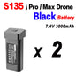 Batería Original para Dron S135, 7,4 V, 3000mAh, 30min de duración de la batería para S135 PRO Dron S135 ProMAX, piezas de accesorios