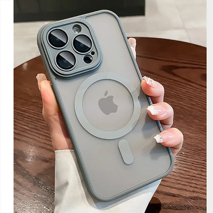 Funda para iPhone 16 15 14 13 12 11 Pro Max 16 Plus transparente para protección de lente magnética Magsafe cubierta esmerilada mate