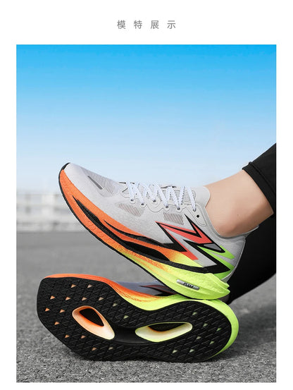 Zapatillas para correr especialidad tabla de carbono maratón hombres deportes transpirables ligeros mujeres cómodas zapatillas deportivas antideslizantes ﻿
