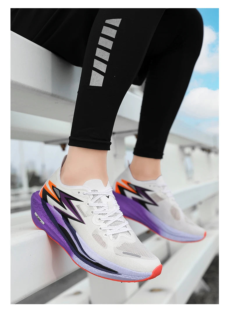 Zapatillas para correr especialidad tabla de carbono maratón hombres deportes transpirables ligeros mujeres cómodas zapatillas deportivas antideslizantes ﻿