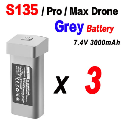 Batería Original para Dron S135, 7,4 V, 3000mAh, 30min de duración de la batería para S135 PRO Dron S135 ProMAX, piezas de accesorios