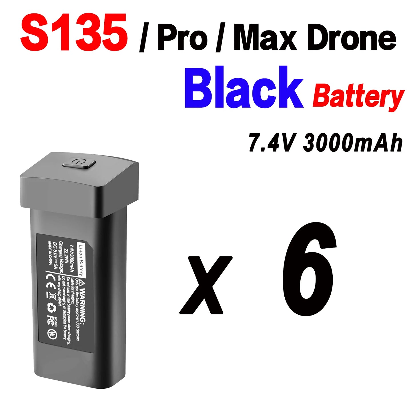 Batería Original para Dron S135, 7,4 V, 3000mAh, 30min de duración de la batería para S135 PRO Dron S135 ProMAX, piezas de accesorios