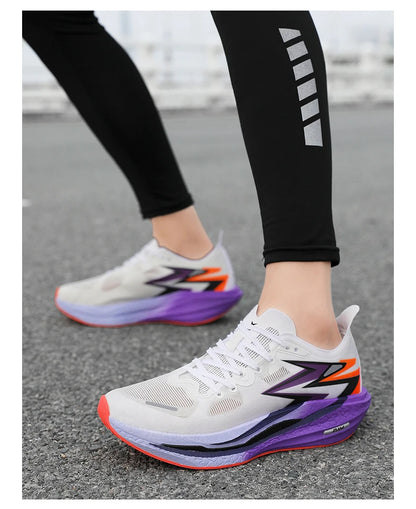 Zapatillas para correr especialidad tabla de carbono maratón hombres deportes transpirables ligeros mujeres cómodas zapatillas deportivas antideslizantes ﻿