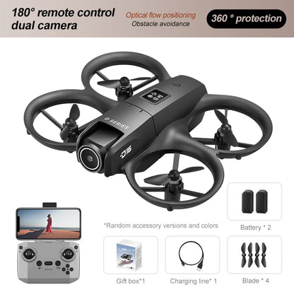 Mini Dron D16 con cámara HD 4K, Dron pequeño de bolsillo, Dron aéreo Vlog para niños principiantes