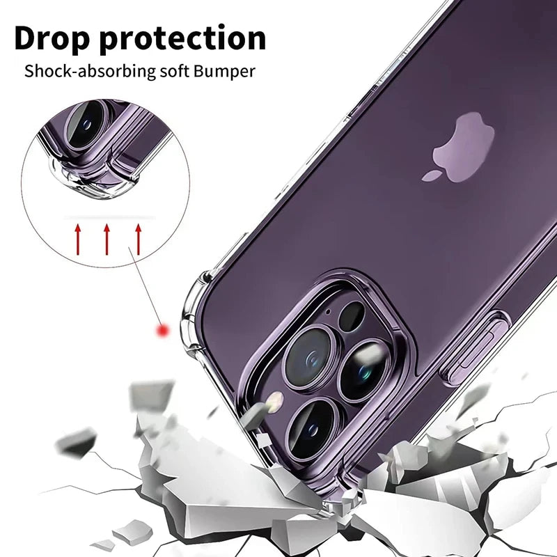 Funda transparente de lujo a prueba de golpes para iPhone 15, 14, 13, 12, 11 Pro Max, funda para teléfono en iPhone 13, 12, 14, 15 Plus, funda trasera transparente