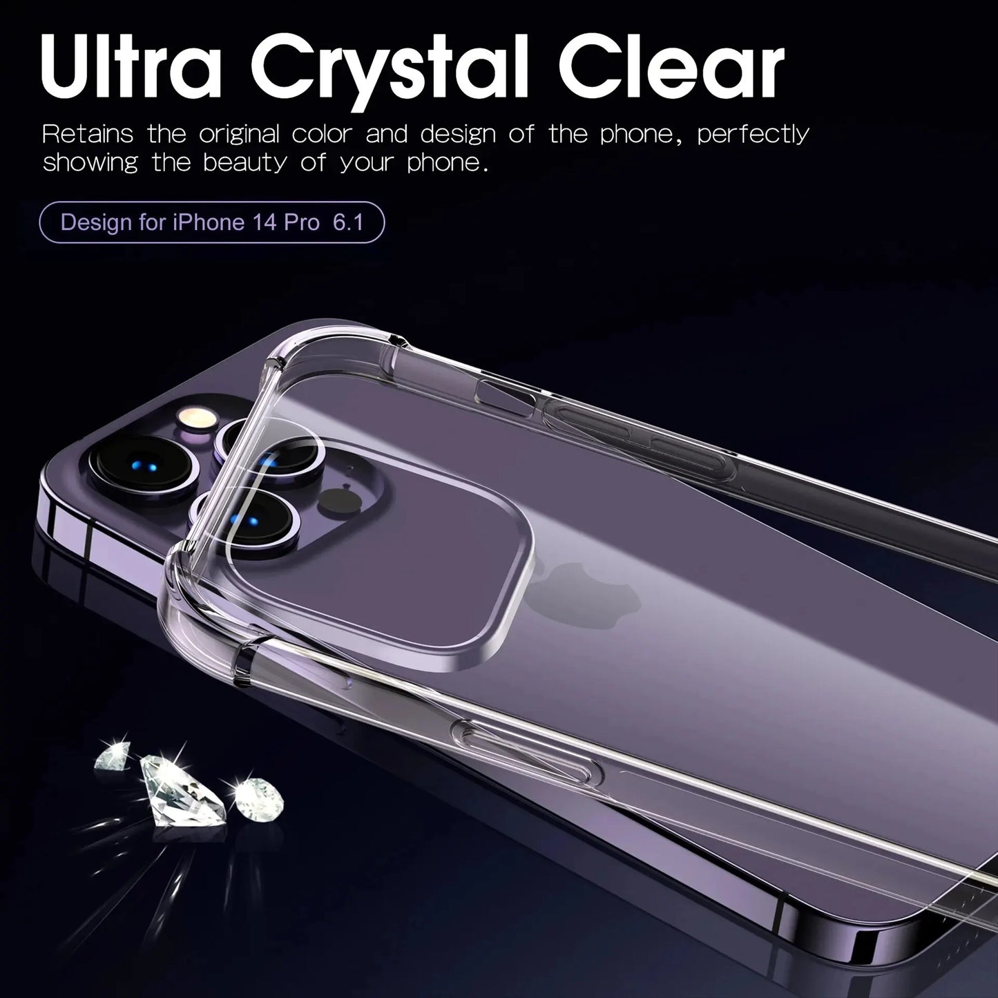 Funda transparente de lujo a prueba de golpes para iPhone 15, 14, 13, 12, 11 Pro Max, funda para teléfono en iPhone 13, 12, 14, 15 Plus, funda trasera transparente