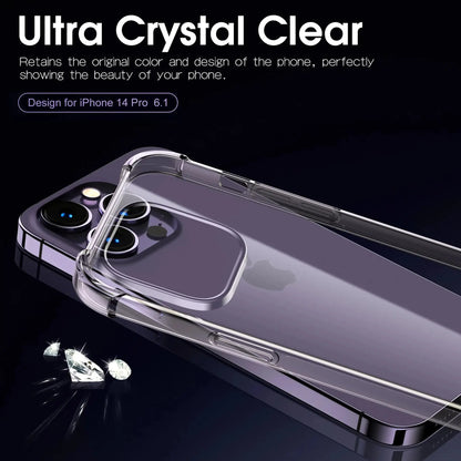 Funda transparente de lujo a prueba de golpes para iPhone 15, 14, 13, 12, 11 Pro Max, funda para teléfono en iPhone 13, 12, 14, 15 Plus, funda trasera transparente