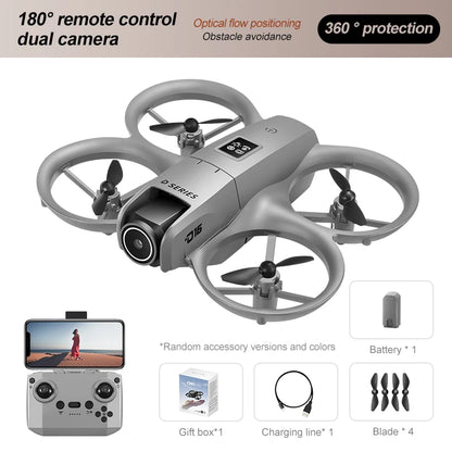 Mini Dron D16 con cámara HD 4K, Dron pequeño de bolsillo, Dron aéreo Vlog para niños principiantes