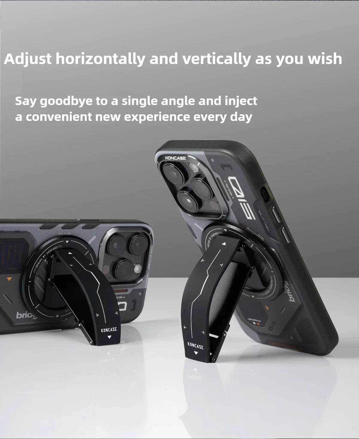 Soporte magnético para teléfono KONCASE 2 en 1 MagSafe 360 °   Accesorio para teléfono con soporte ajustable multifuncional de aleación de aluminio ultrafino