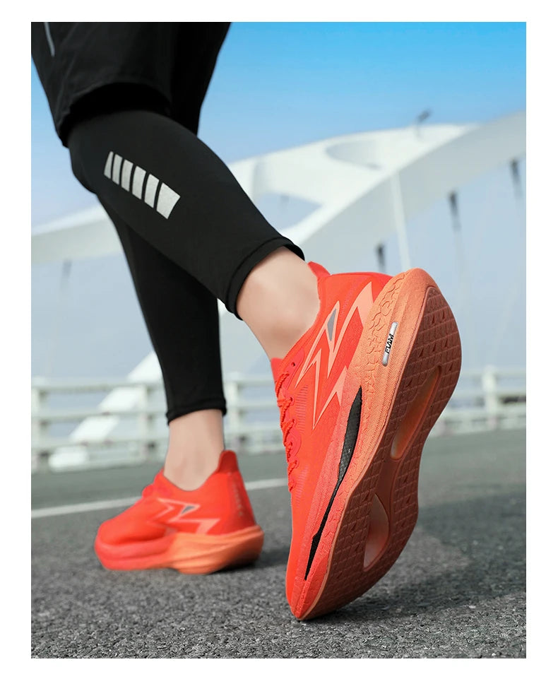 Zapatillas para correr especialidad tabla de carbono maratón hombres deportes transpirables ligeros mujeres cómodas zapatillas deportivas antideslizantes ﻿