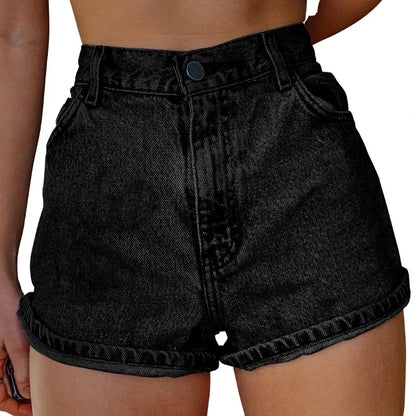 Pantalones cortos para mujer, pantalones vaqueros, pantalones vaqueros, pantalones bordados florales, cintura alta, informales, bolsillos regulares, empalme elegante, otoño
