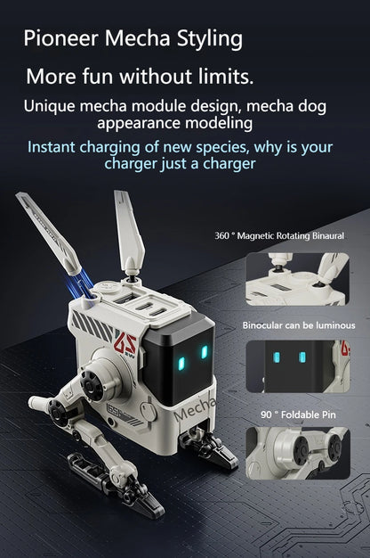 Cargador rápido GaN de tres puertos de 65W, apariencia mecánica, USB-C, protección de carga de USB-A, adecuado para QC PD, iPhone, tableta, carga de ordenador portátil