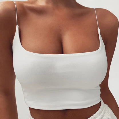 Camisola sin mangas de verano para mujer, corpiño de algodón sin mangas, sujetador Bandeau sin relleno, chaleco, Top corto, camisetas sin costuras