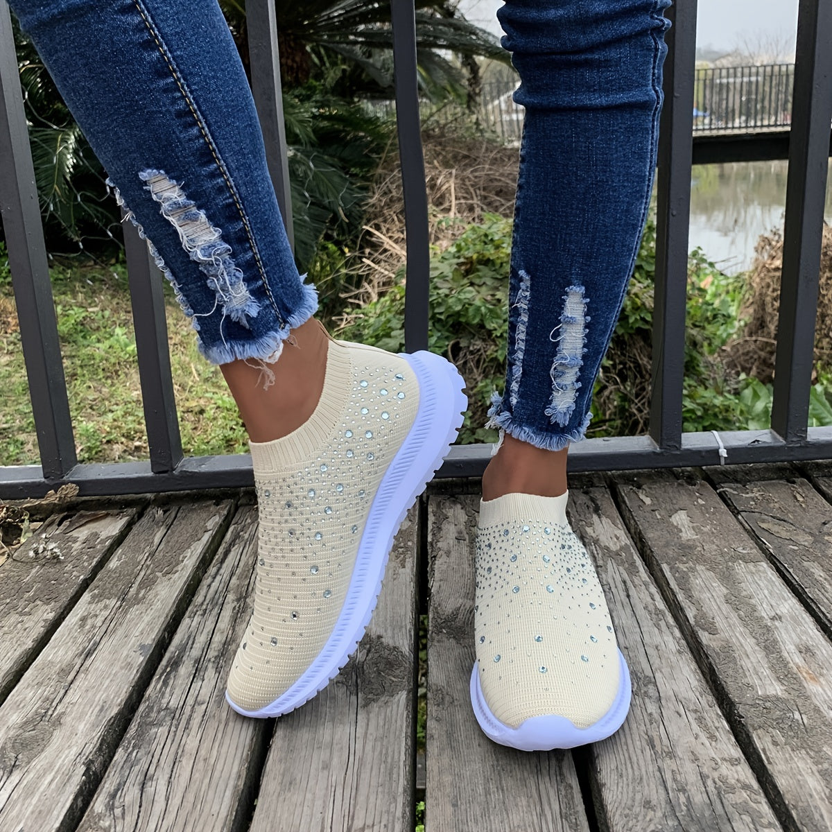 [Breathable Sneakers] Lightweight Breathable Women's Colorblock Mesh Platform Sneakers | Low Top Lace Up Shoes